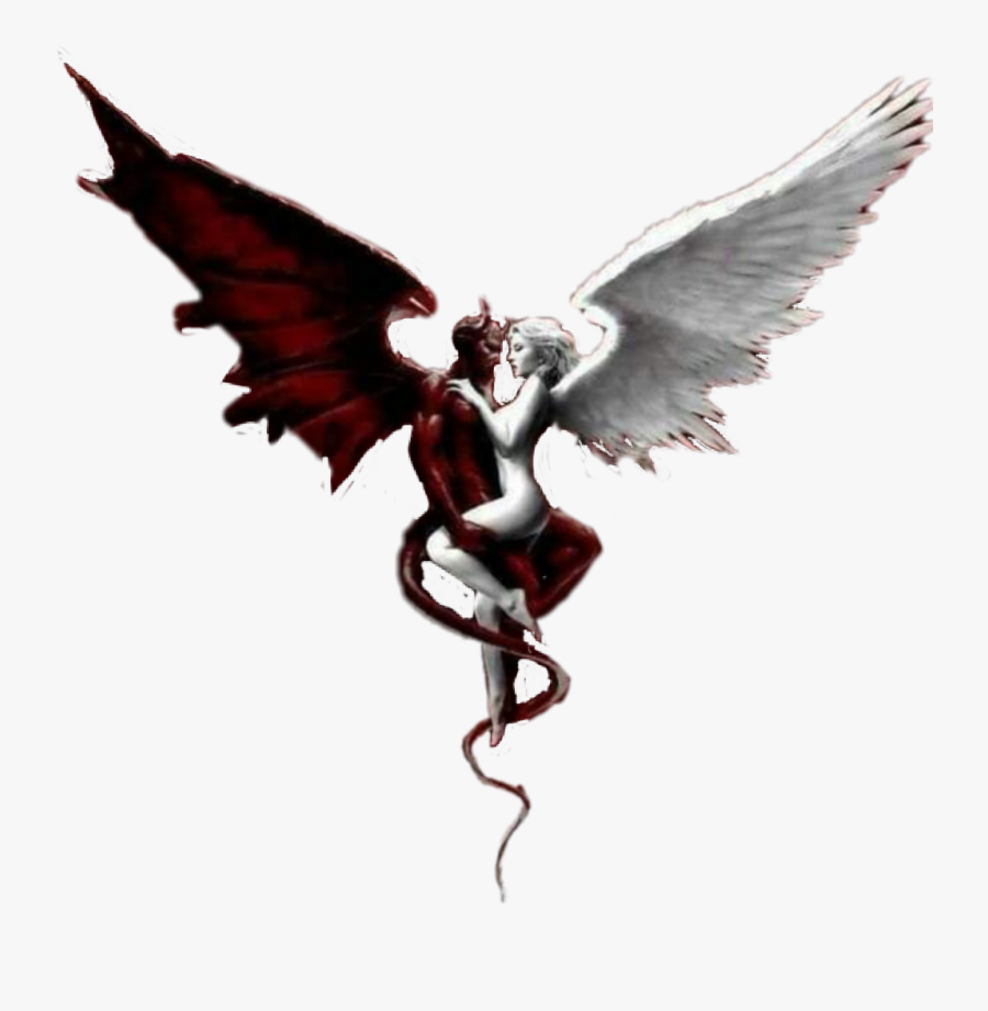 #devil #angel #love #sex #passion #fantasy - Devil And Angel Love, Transparent Clipart