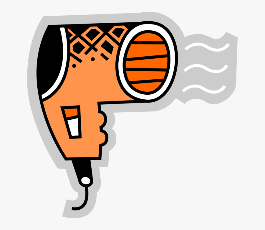 Vector Illustration Of Portable Electric Hair Dryer, Transparent Clipart