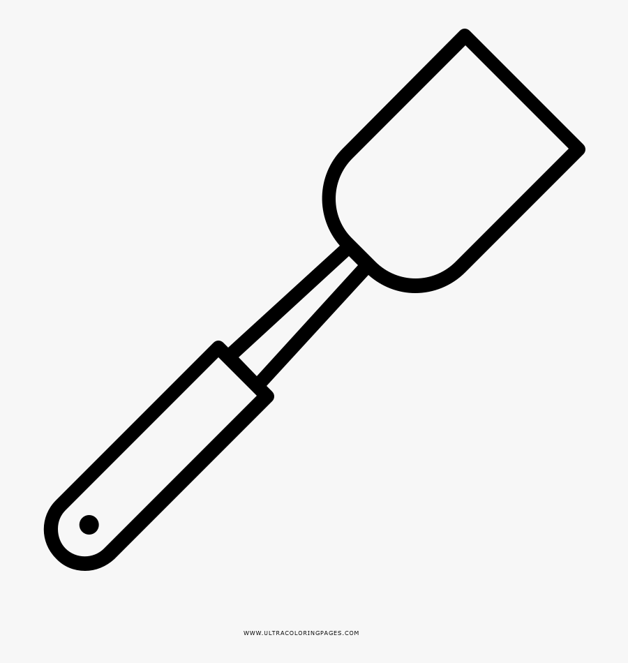 Cooking Utensils Coloring Page - Black And White Spatula, Transparent Clipart