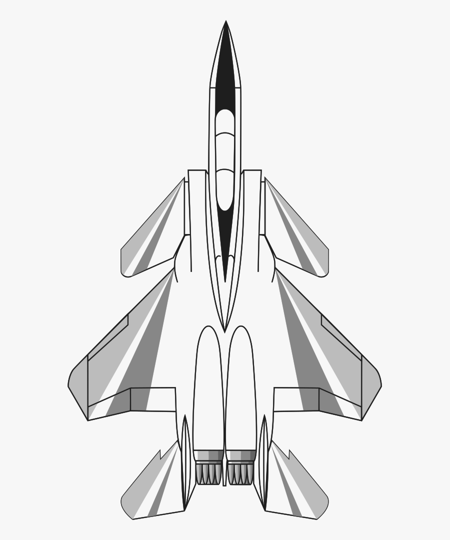 F15 Jet - Clipart Jet Top View, Transparent Clipart