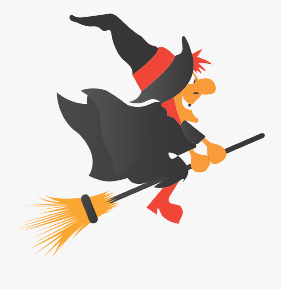 Witch On Broom Clipart Halloween Csscreme School Clipart - Halloween Witch On A Broom, Transparent Clipart