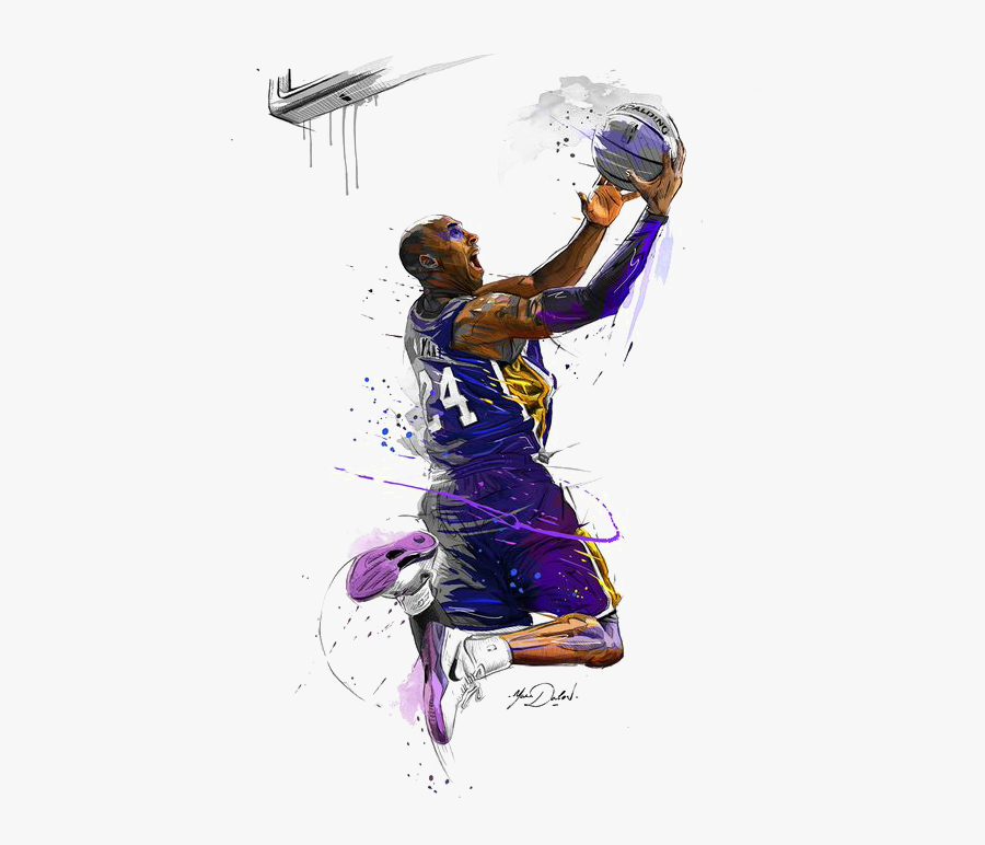 Canvas Basketball Players Lakers Angeles Los Print - Kobe Bryant Art, Transparent Clipart
