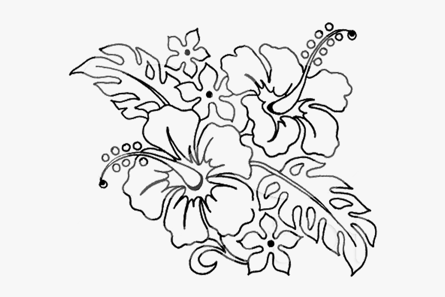 Flower Pen Drawing - Flowers Drawings For Coloring, Transparent Clipart