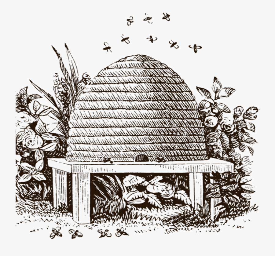 Vintage Bee Hive Clip Art, Transparent Clipart