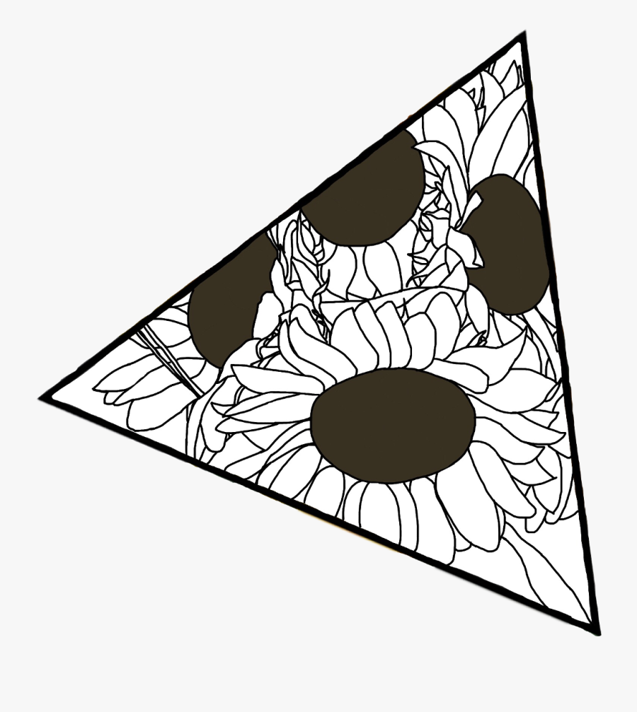 #sticker #sunflower #outline #flowers #art #drawing - Circle, Transparent Clipart