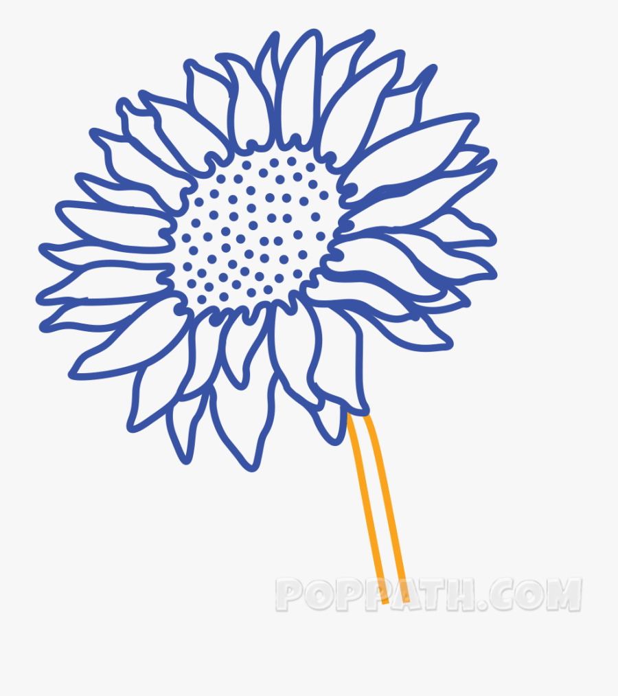 Sunflowers Drawing Png Black And White, Transparent Clipart