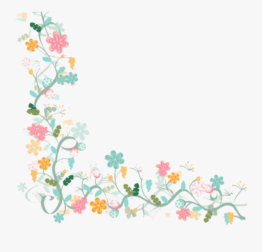 Colorful Vector Border - Vector Flower Border Png, Transparent Clipart