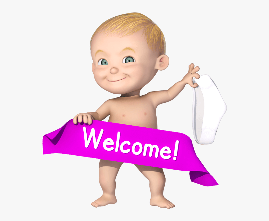 Welcome Baby Cartoon Character - Cartoon Image Of Welcome, Transparent Clipart