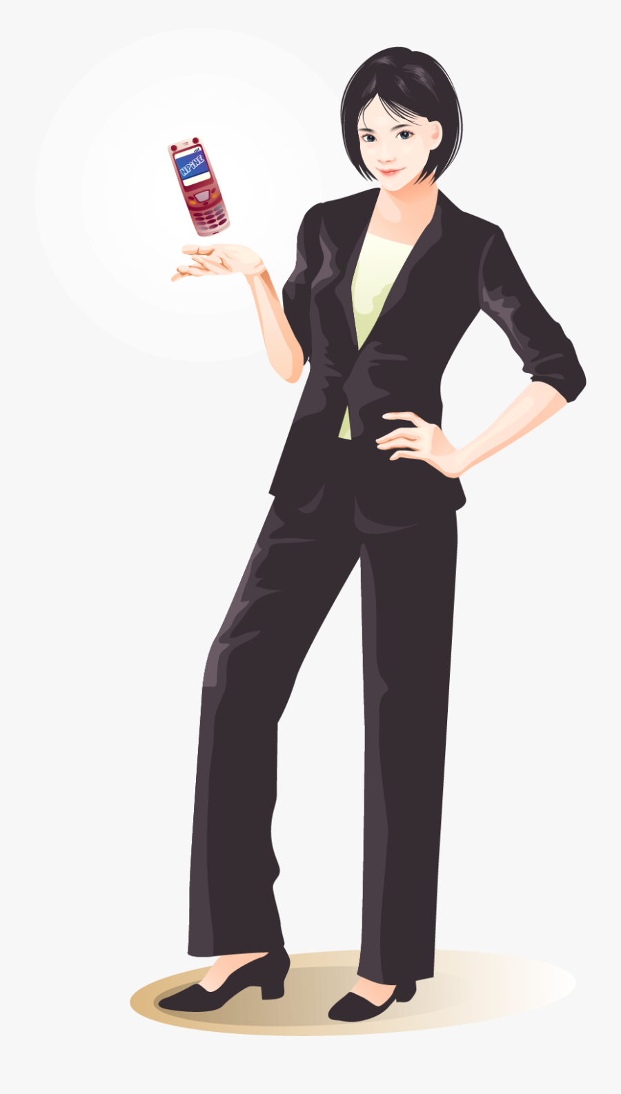 Vector Hand-painted Business Woman Png Download - Woman Business Suit Vector Transparent, Transparent Clipart