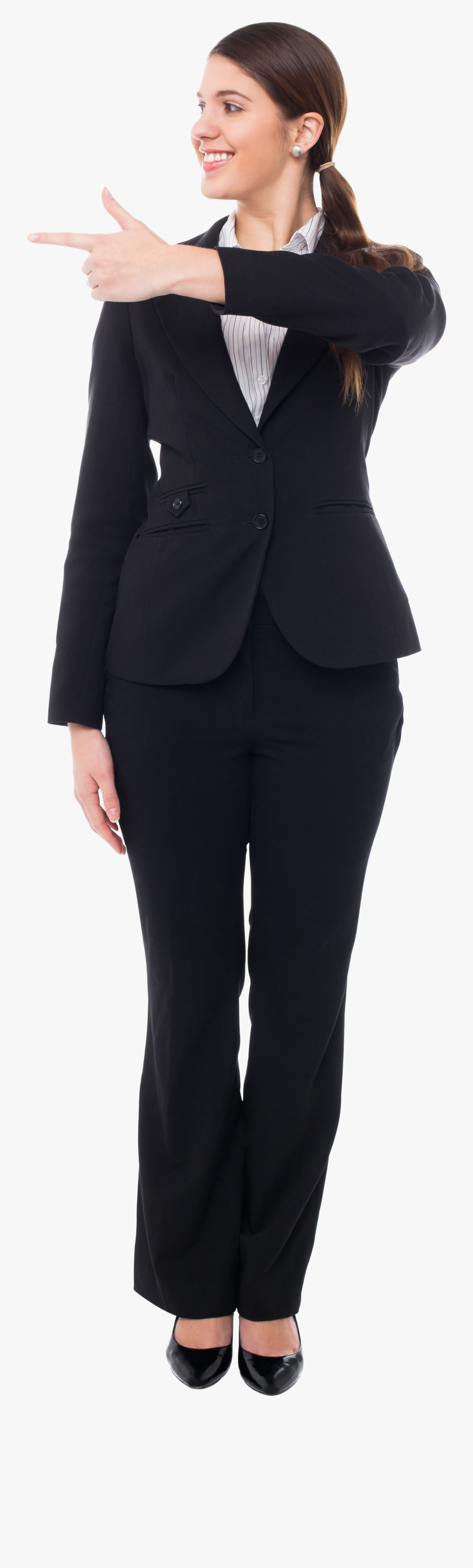 Women Pointing Left - Woman In Suit Transparent, Transparent Clipart