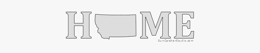 Montana Home Stencil Pattern Shape State Clip Art Outline, Transparent Clipart
