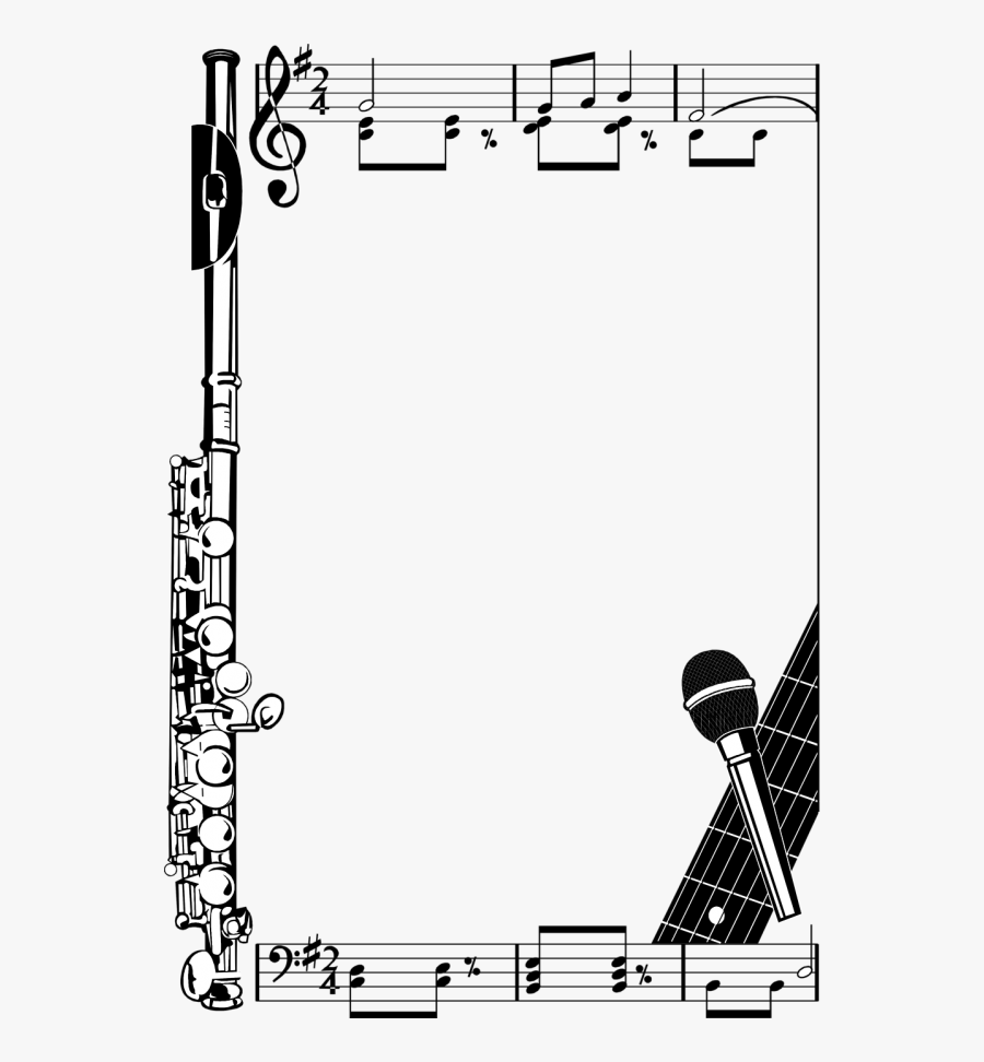 Music Note Border, Transparent Clipart