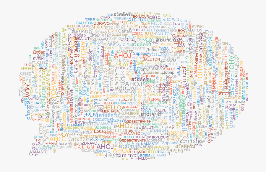 Transparent Text Bubble Clipart - Speech Bubble With Hello In European Languages, Transparent Clipart