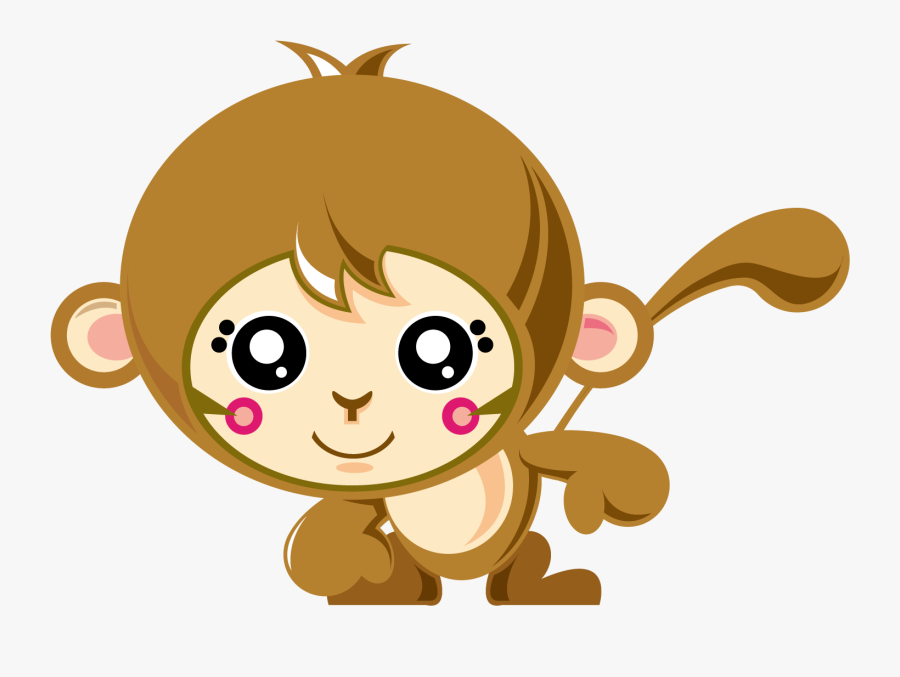 Clip Art Cute Monkey Cartoon Images - Monkey Cute Png, Transparent Clipart
