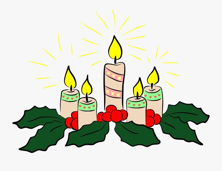 Transparent Advent Clip Art - 5 Christmas Candles Clipart, Transparent Clipart
