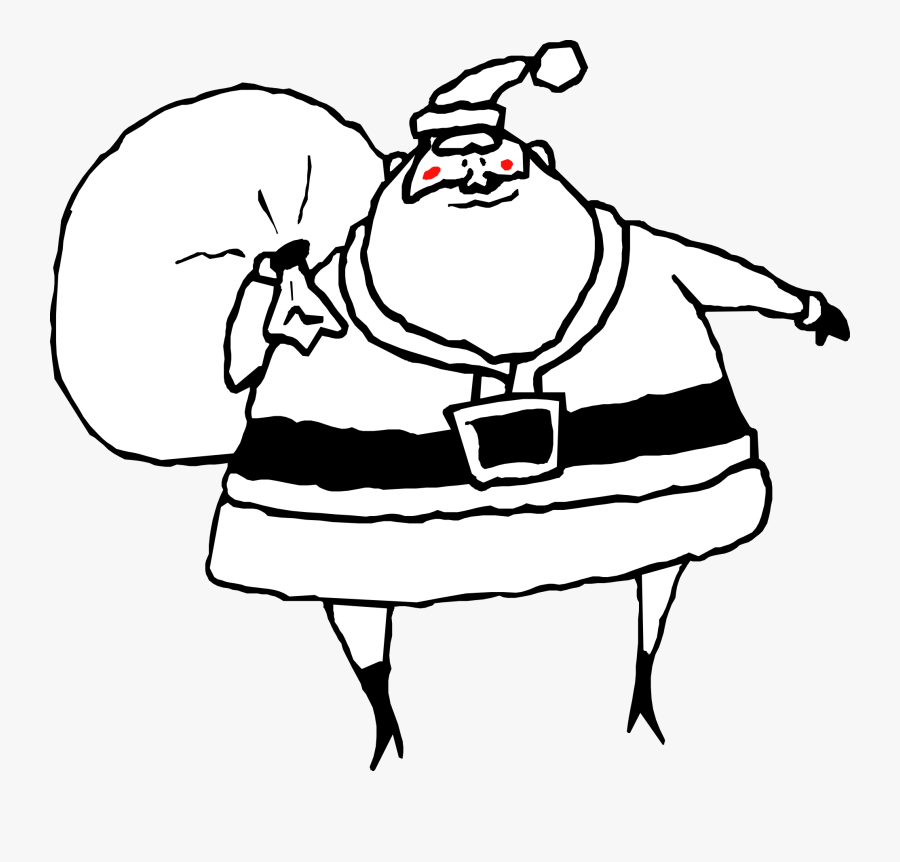 Free Black Santa Claus Pictures, Download Free Clip - Christmas Images Clipart Black And White, Transparent Clipart