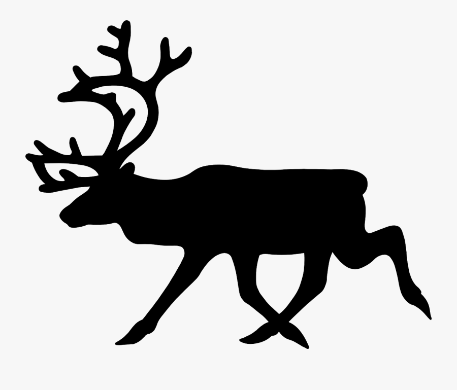 Reindeer Clipart Black And White - Black And White Reindeer, Transparent Clipart
