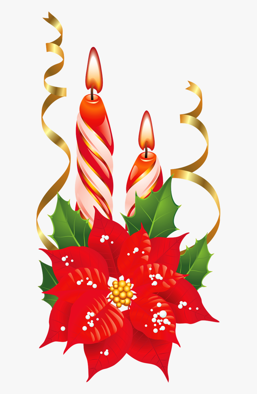 Christmas Candles Clipart, Transparent Clipart