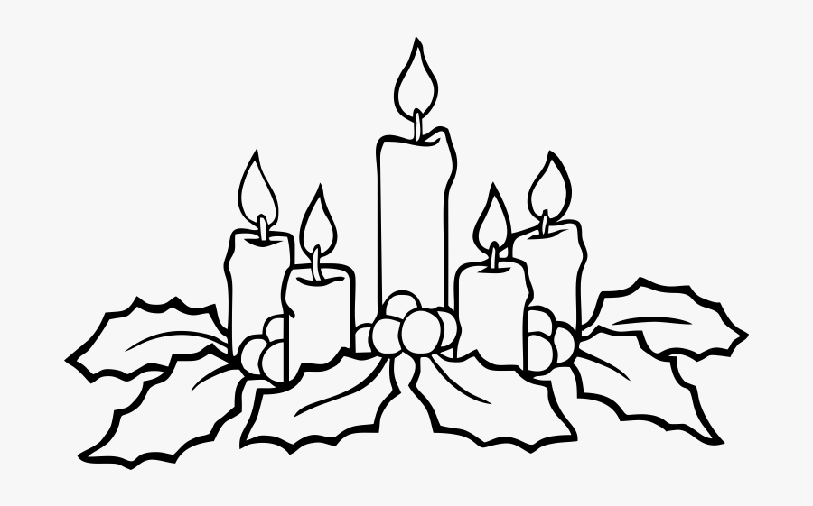 Download Christmas Advent Wreath Coloring Pages - Christmas Candles Clipart Black And White , Free ...