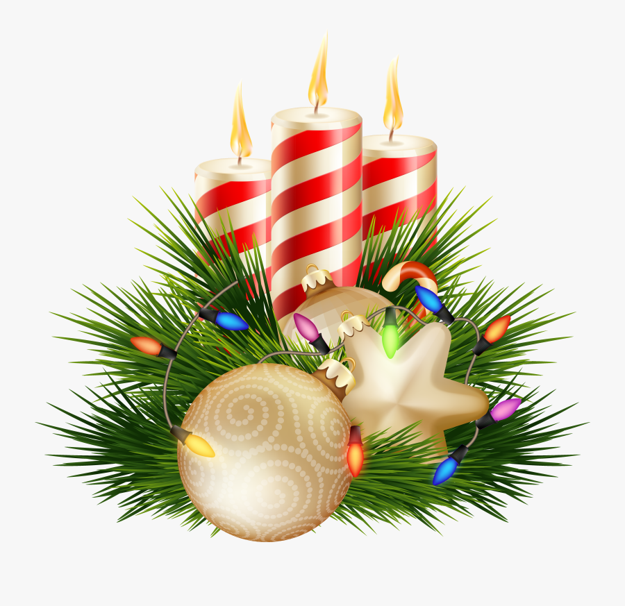 Christmas Candle Decorative Png Clipart Image, Transparent Clipart