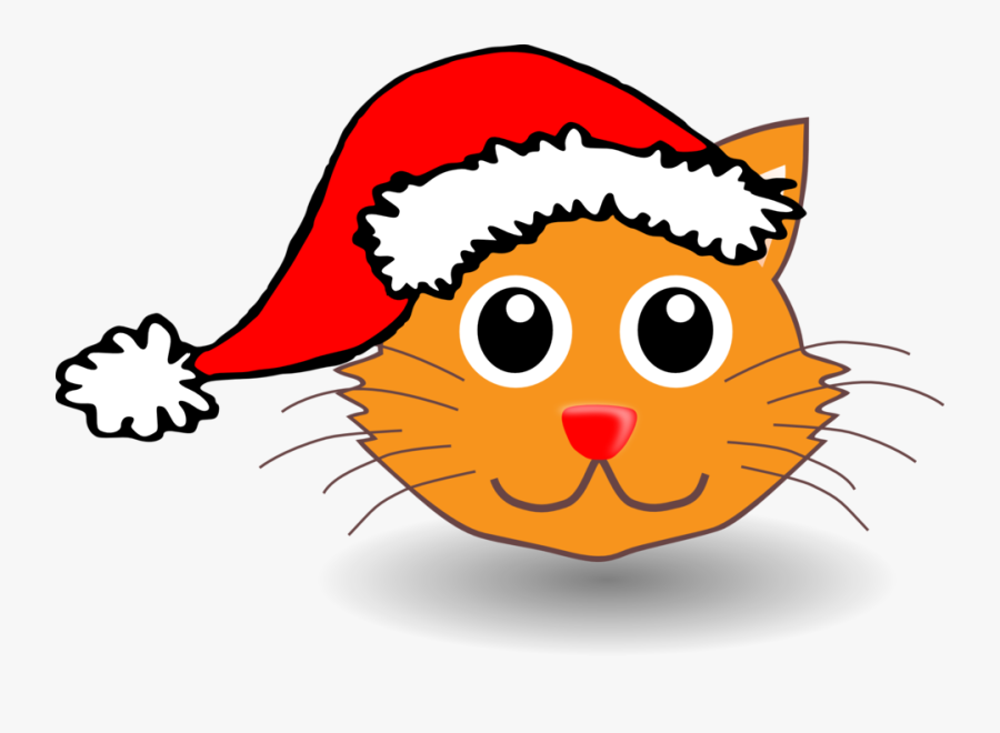 Funny Kitty Face With Santa Claus Hat Graphic Royalty - Cat With Santa Hat Clipart, Transparent Clipart