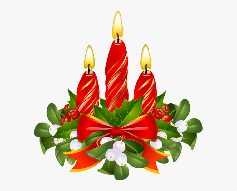 Purple Christmas Candles Clip Art Cards Christmas - Christmas Candles Clipart, Transparent Clipart