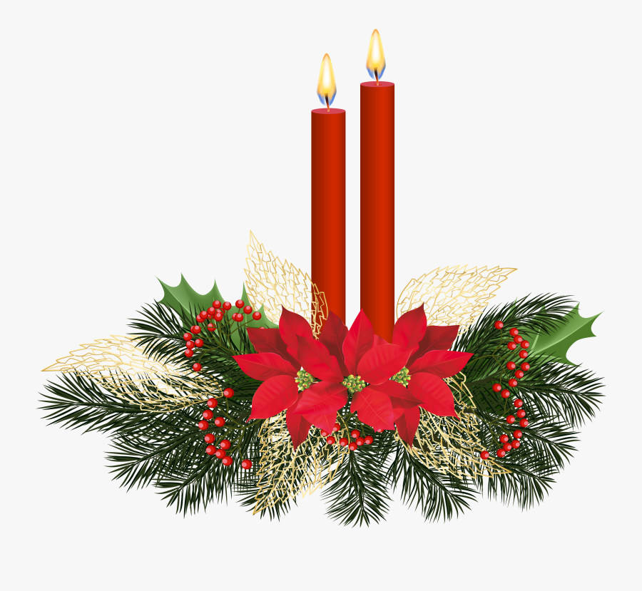 Transparent Christmas Candles Clipart, Transparent Clipart