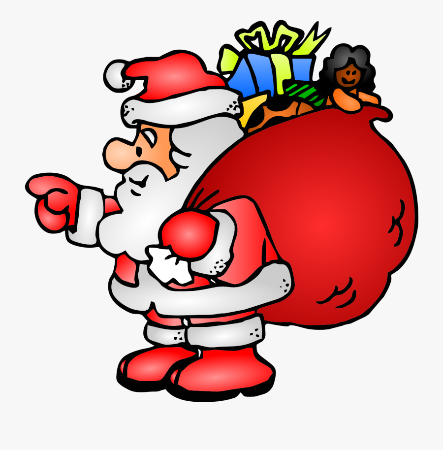 Santa Claus Bag Xmas - Father Christmas Clip Art, Transparent Clipart