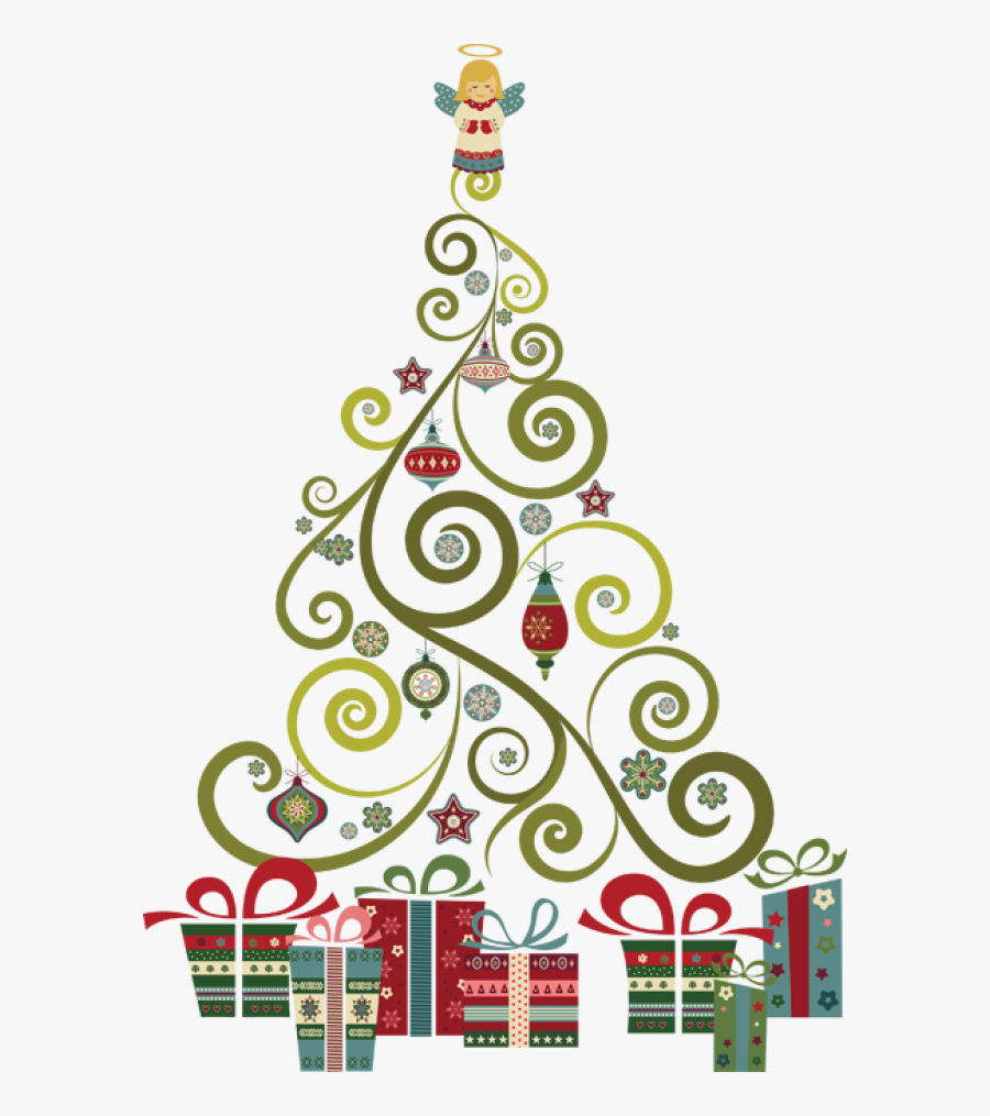 Clipart Abstract Christmas Tree, Transparent Clipart