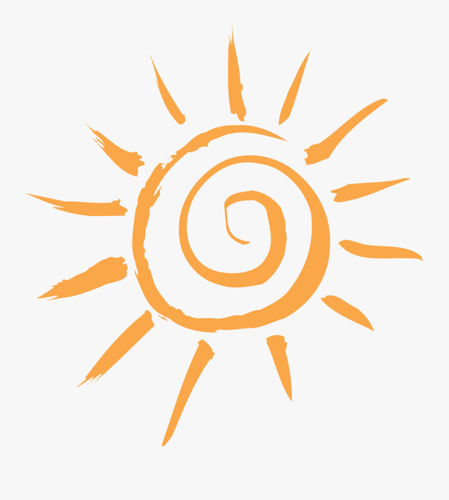 Simple Sun Motif Black And White Stock - Orange Sun Clip Art, Transparent Clipart