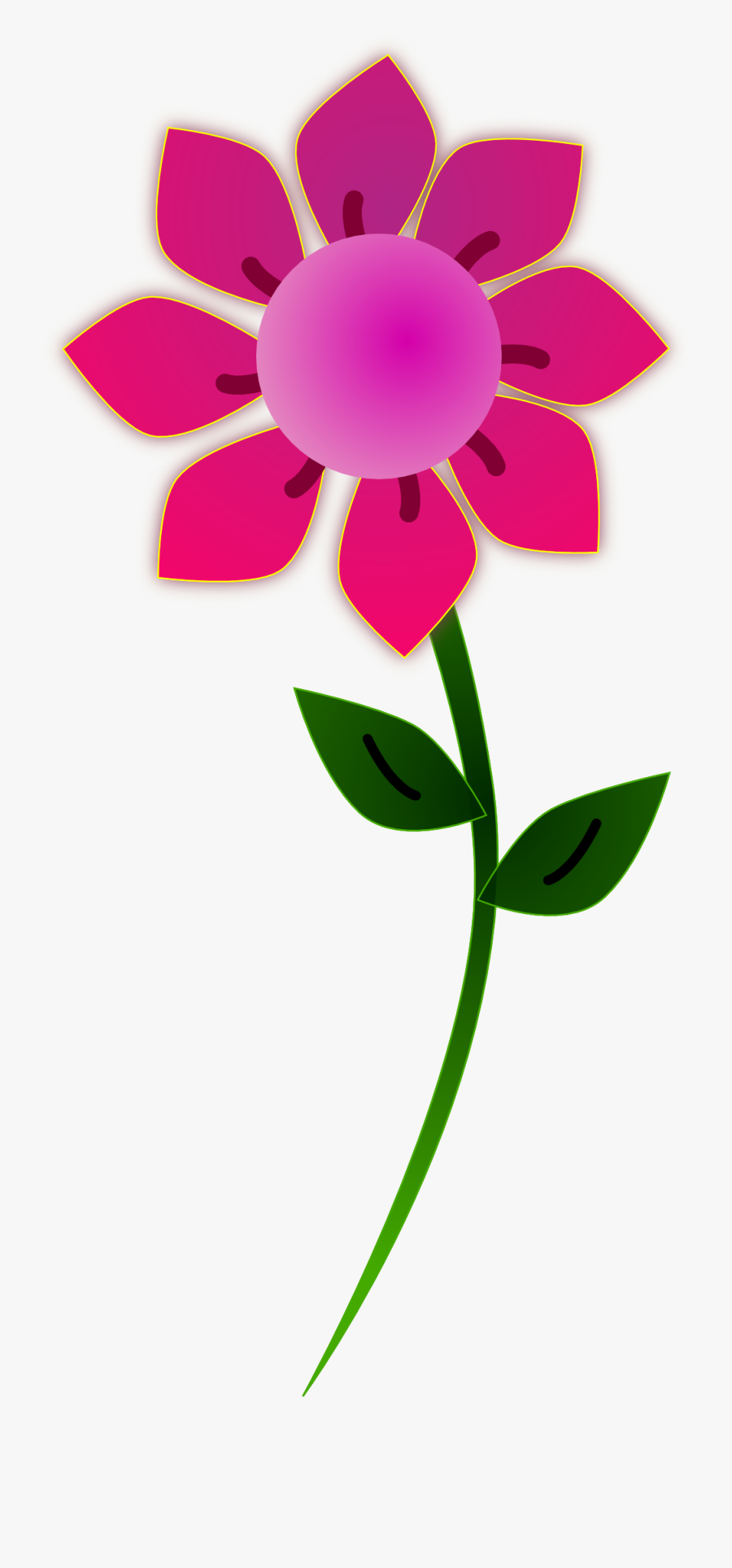 Free Flower Clip Art Graphics Of Flowers For Layouts - Single Flower Clip Art, Transparent Clipart