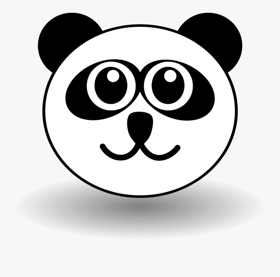 Free Funny Panda Face Black And White - Panda Face Clipart Black And White, Transparent Clipart