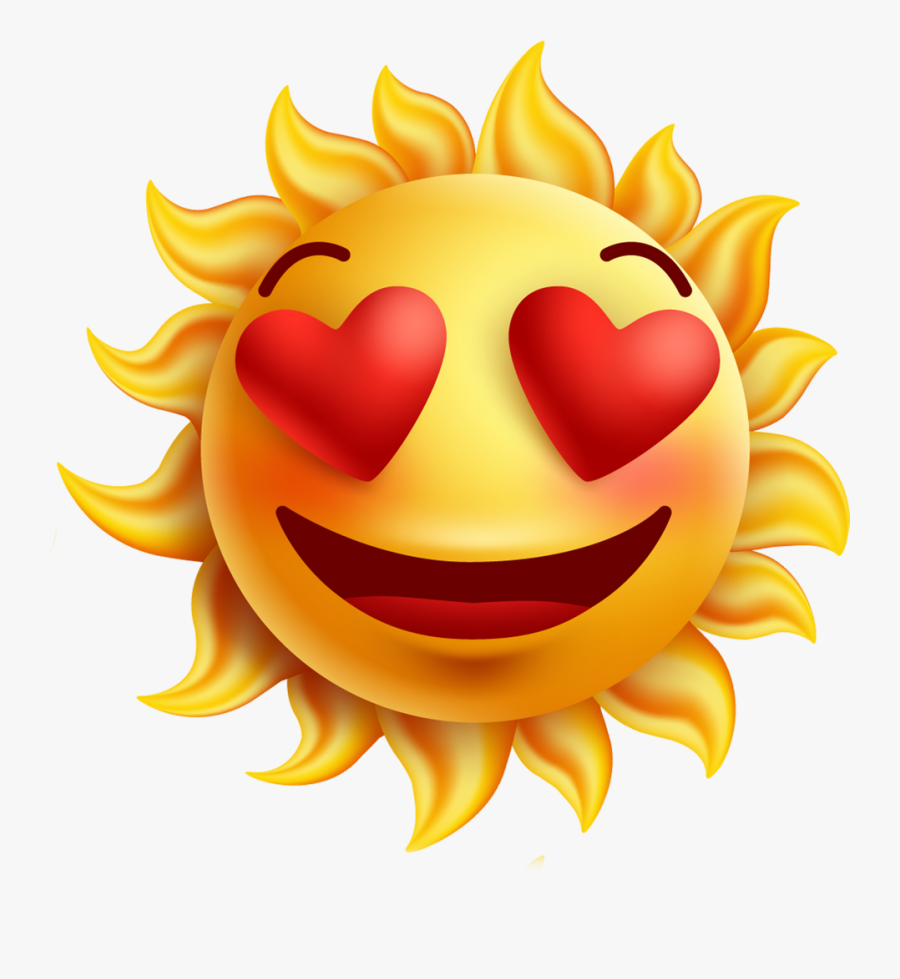 Sun Clipart Emoji - Animated Sun With A Face, Transparent Clipart