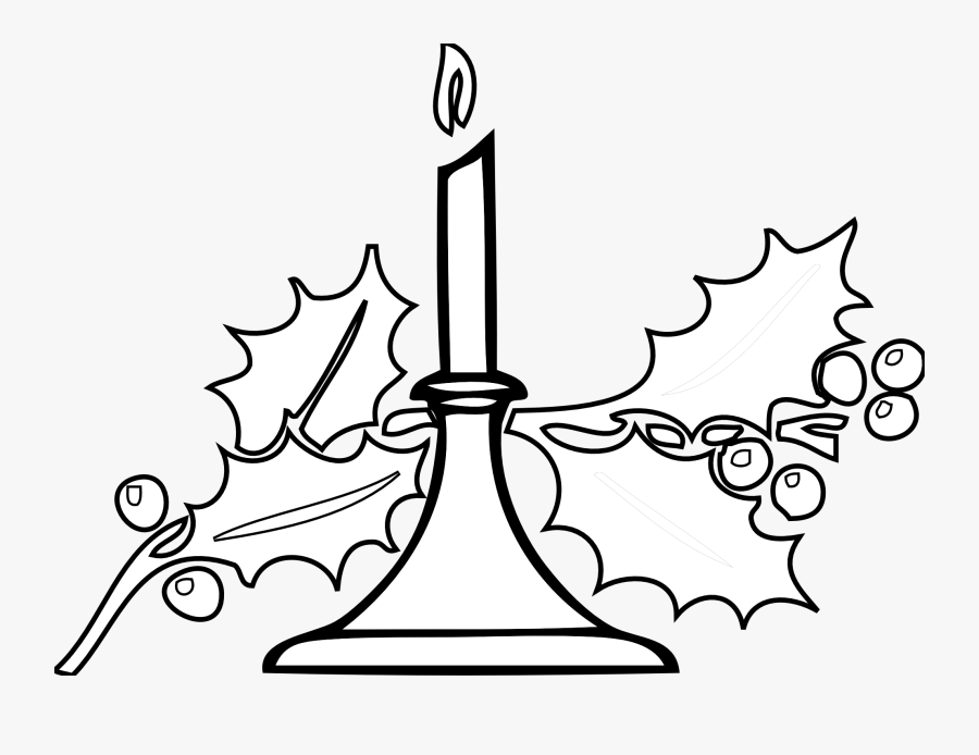 Melting Candle Clipart Flower Drawing - Christmas Candle Clipart Black And White, Transparent Clipart