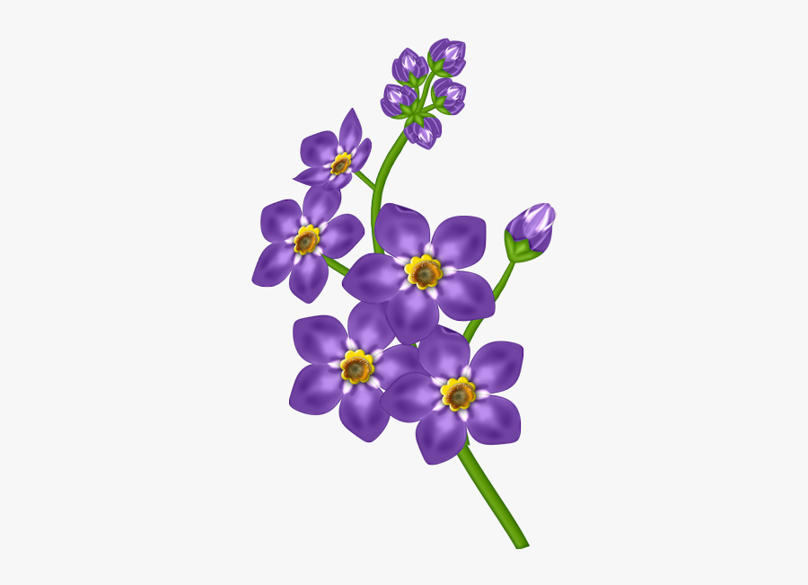 Purple Flower Clipart No Background - Transparent Background Purple Flowers Clipart, Transparent Clipart