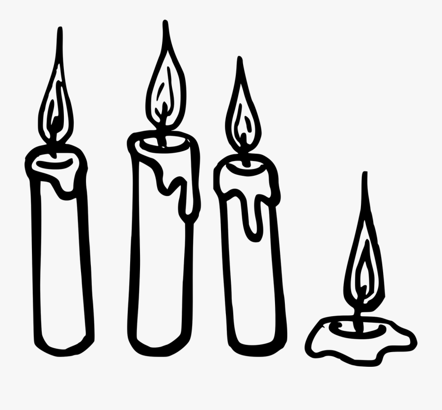 Line Photography - Candles Clipart Black And White, Transparent Clipart