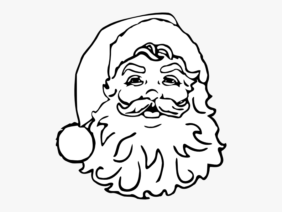 Santa No Color Svg Clip Arts - Santa Png Black And White, Transparent Clipart