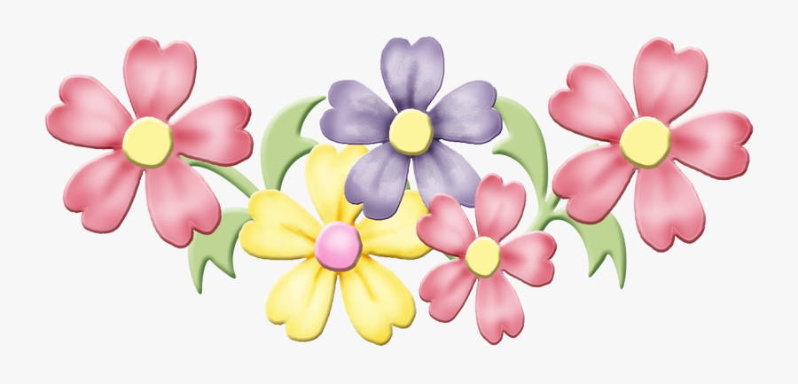 Clip Art Spring Flowers Clip Art - Flower In A Row, Transparent Clipart