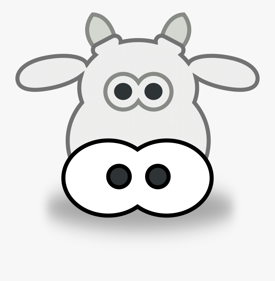 Cow - Clipart - Black - And - White - Cabeza De Vaca Animada Png, Transparent Clipart