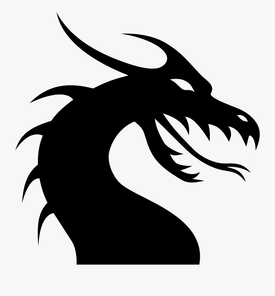 Head Clipart Dragon - Dragon Head Silhouette, Transparent Clipart