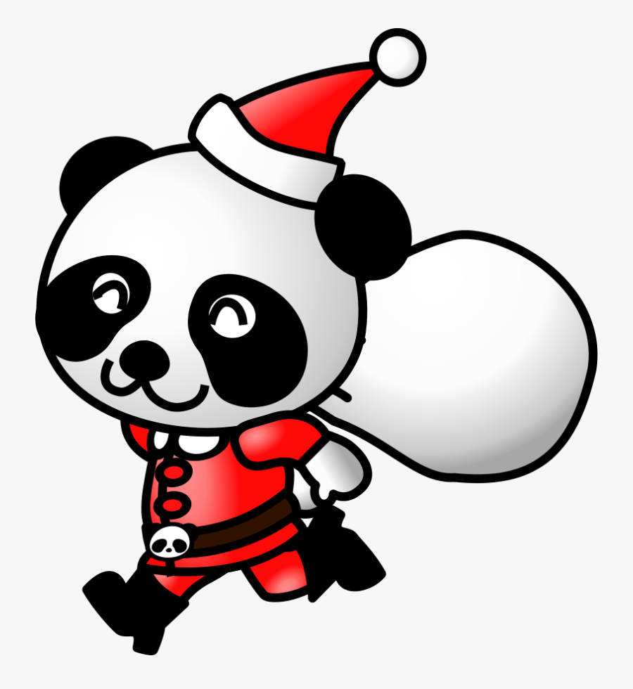 Santa Panda, Transparent Clipart