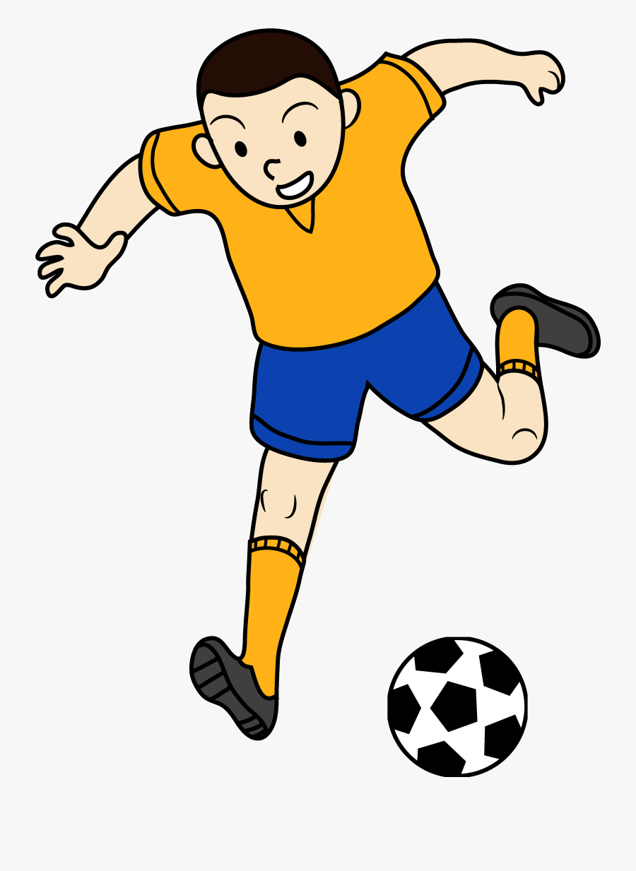 Kid Playing Soccer Or Football - Playing Soccer Clip Art, Transparent Clipart
