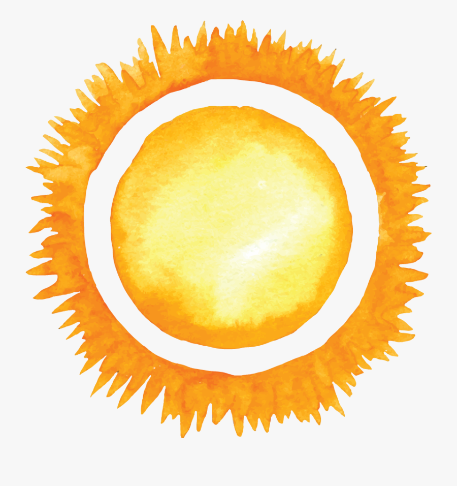 Transparent Sun Clipart Png - Transparent Background Watercolor Sun, Transparent Clipart