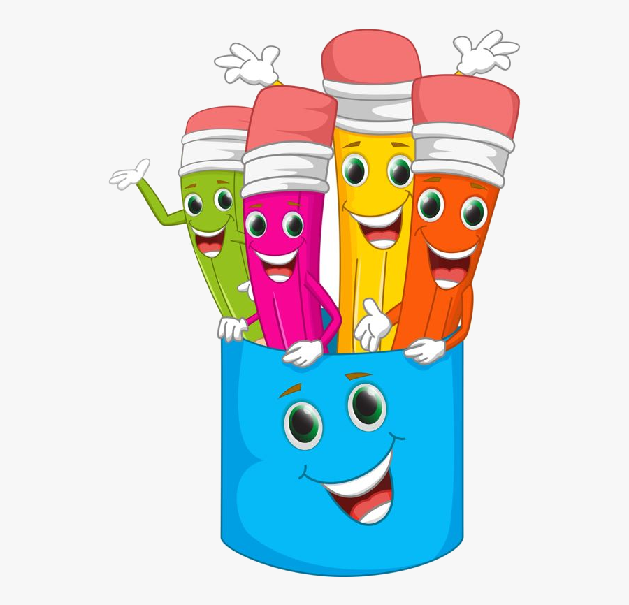 School Clipart Free Clip Art On Transparent Png - Cartoon Pencil, Transparent Clipart