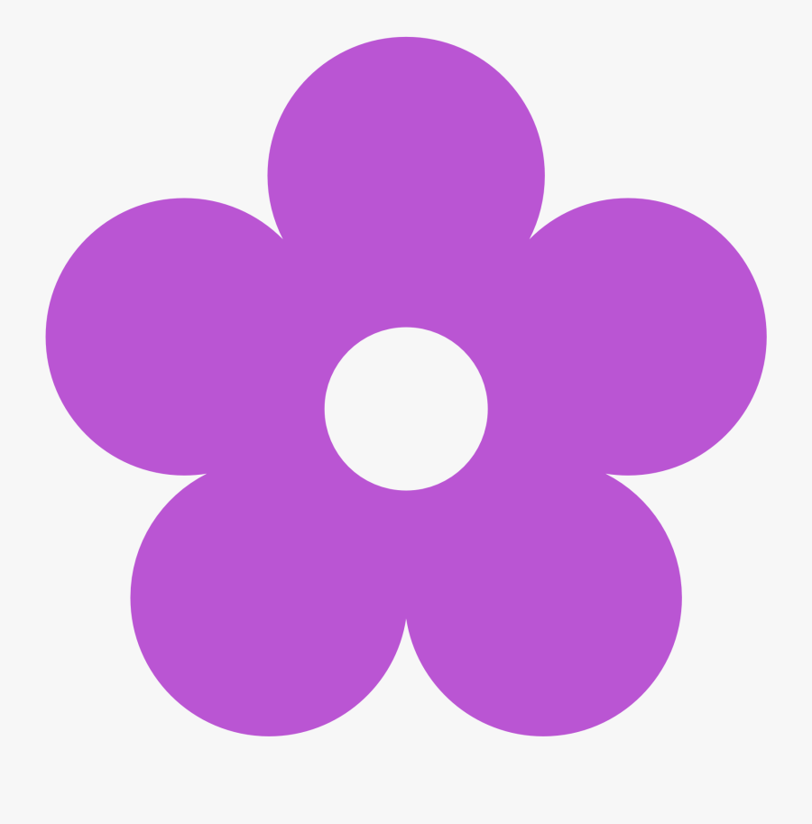Flower Clipart Colour - Purple Flower Clipart, Transparent Clipart