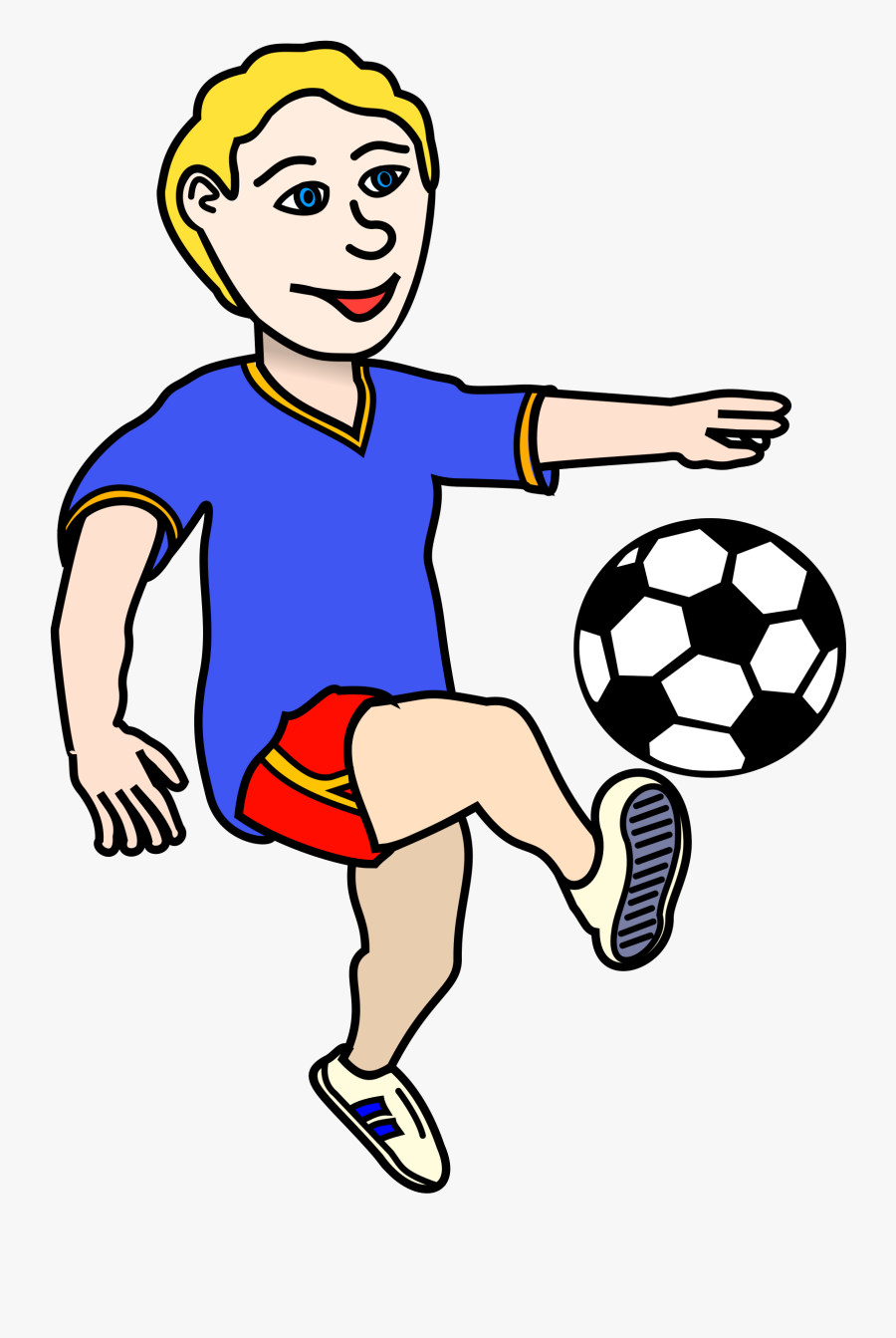 Playing Boy Coloured Big - Footballer Clipart, Transparent Clipart