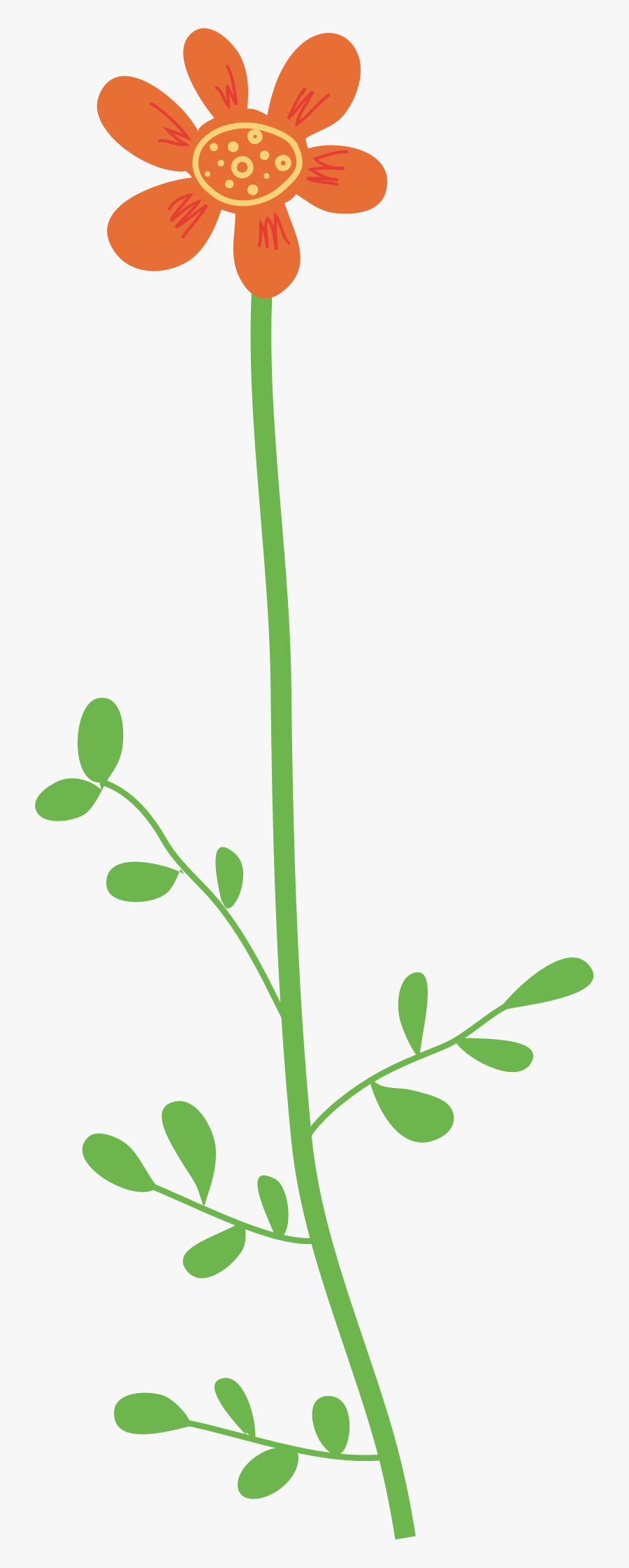Wild Flower Clipart - Long Stem Flower Clipart, Transparent Clipart