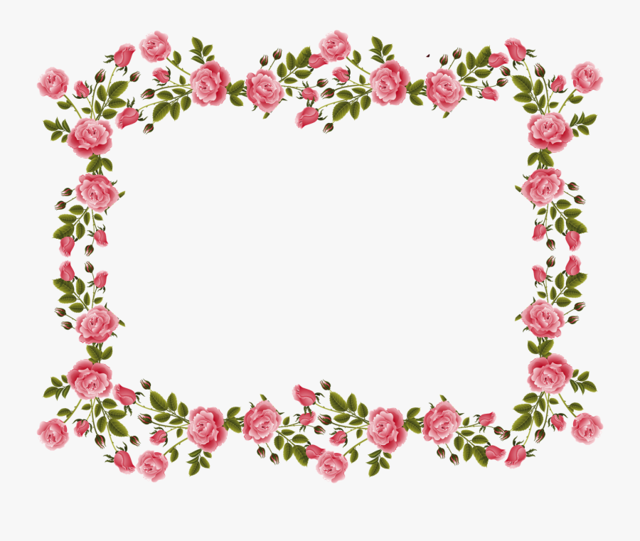 Rose Border Clipart - Pink Flowers Border Png, Transparent Clipart
