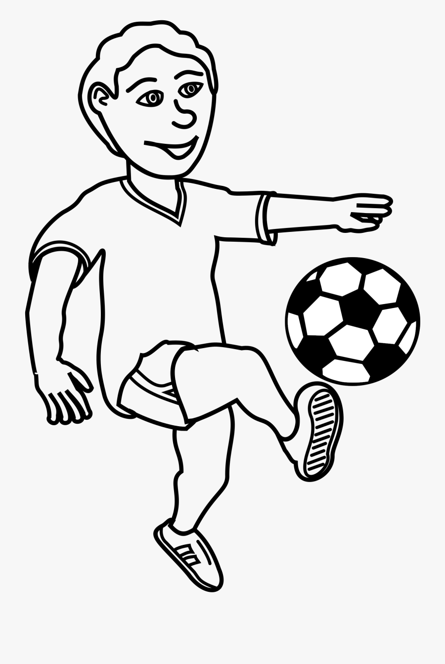 Football Player Clip Art - Kick Clipart Black And White, Transparent Clipart