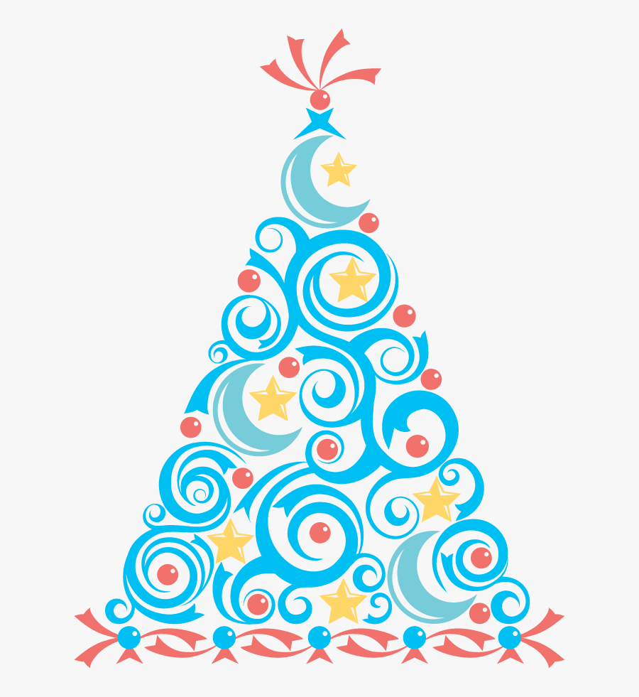 Holiday Party Clip Art - Blue Christmas Tree Clipart, Transparent Clipart